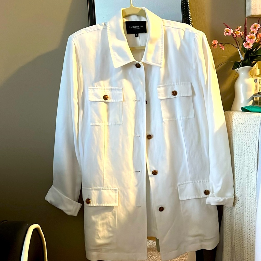 Lafayette 148 White Chore Jacket
